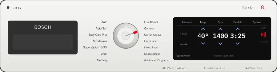 Bosch Series 8 i-DOS control panel