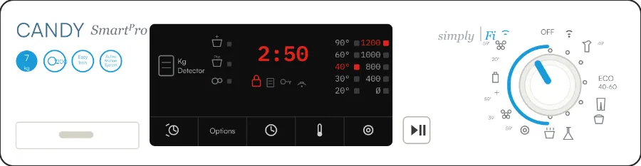 Candy CSO4 1275TE control panel