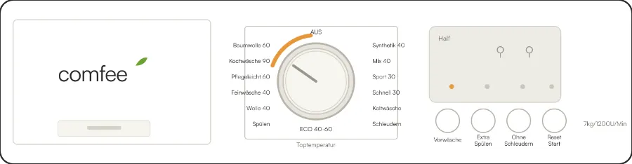 Comfee CFEW70-124 control panel