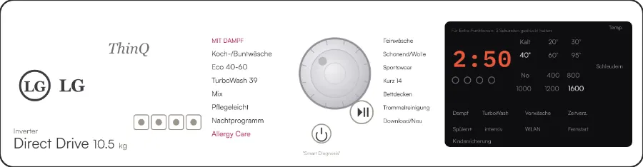 LG F6WV710P1 control panel