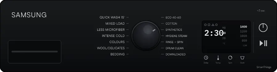 Samsung WW90CGC04DAB control panel